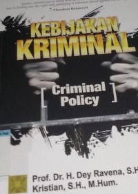 Image of Kebijakan Kriminal (Criminal Policy)