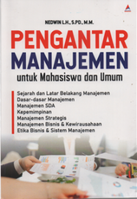 Image of Pengantar manajemen untuk mahasiswa dan umum