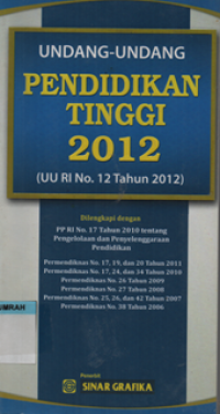 Image of UU Pendidikan Tinggi 2012 (UU No. 12 Tahun 2012)