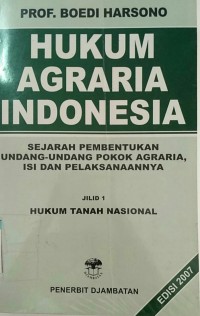 Image of Hukum agraria Indonesia Jilid I