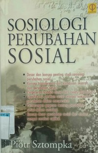 Image of SOSIOLOGI PERUBAHAN SOSIAL